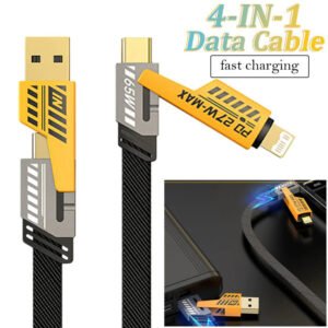 4-in-1 Multi USB Charging Cable ? For IPhone and Type C | Fast PD Charger Cord for iPhone, iPad, Samsung, MacBook