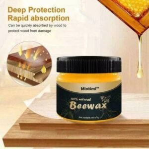 Mintiml? 100% Natural Beeswax Furniture Polish & Wood Seasoning Wax (80g) ? Restores, Cleans, and Protects Wood Tables, Cabinets & Floors