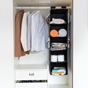 5 Shelf Clothes Hanging Organizers Pant Organizer Wardrobe Section Storage Closet Organiser  (random color)