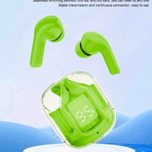 Air31 Earbuds Wireless Crystal Transparent body - with silicone pouch ( random color )