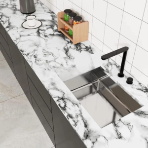 Self Adhesive White Marble Sheet Sticker For Kitchen, Cupboard, Wall ? Anti Oil And Heat Resistant Wallpaper (60 x 200 cm)