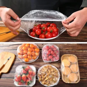 100pc Disposable Cling Film Cover Household Refrigerator Food Fruit Preservation Cover Dust-proof Plastic Fresh-keeping Cover (panda pouch packing)