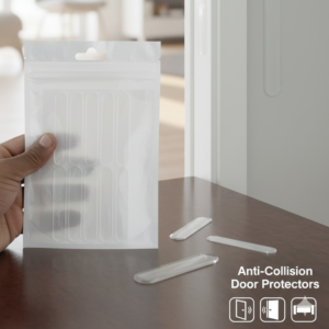 Pack of 10 Anti-Collision Door Stickers ? Silicone Wall Protectors, Perforation-Free, Non-Marking, Mute Buffer Strips for Home & Furniture Safety