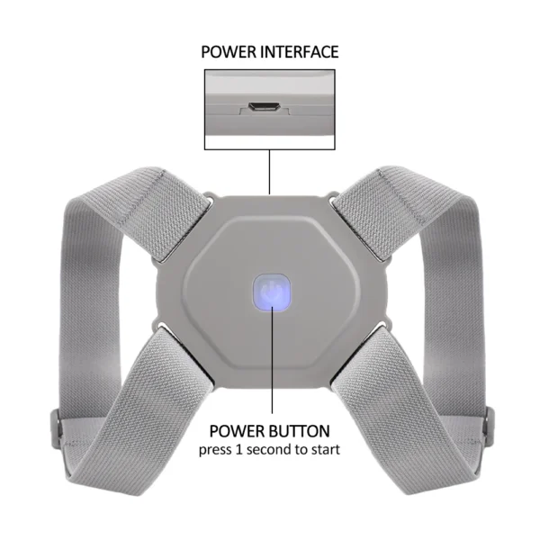 Adjustable Spine Back Support Posture Sensor Belt chargeable