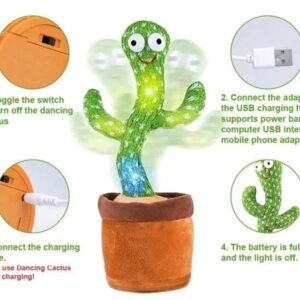 Dancing Cactus Toy | Talking Cactus | Tree Cactus Plush Toy for Children, Kids & Toddlers - Rechargeable Cactus Toys For Kids - With Box