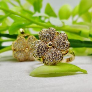 1 Piece Imported Blossoming Elegance Moveable Ring ? Gold & Silver Color Options ?? | Luxurious Design Ring | Adjustable Ring | Ring For Girls & Women ?