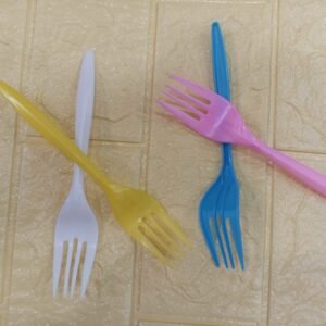 24pcs Imported Disposable Plastic Fork Party Cutlery Fork Birthday Party Tableware for Cake Dessert (Mixed colour)