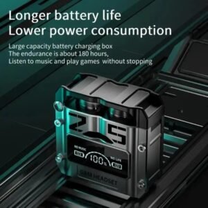 M25 Gaming Wireless Earbuds - TWS Bluetooth 5.3 Headphones, Magnetic Hatch Cover, 100% LED Display, Low Latency Stereo Sound, Built-in Mic