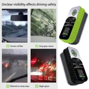Oil Film Brush Glass Cleaning Board ? Car Windshield Oil Film & Stain Remover 2.0, Quick Cleaning Solution