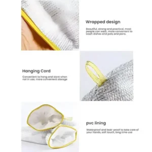 (1pcs) Wire Dishwashing Gloves | Dishwashing Rags For Wet And Dry Non-scratch Wire Dish Cloths For Washing Dishes, Kitchen (random color)