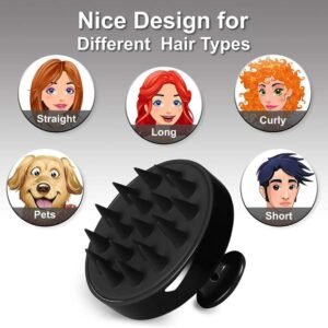 1 Piece Scalp Shampoo Massager Brush | Scalp Hair Scrubber With Soft Bristles For All Type Of Hairs ( Random Color )